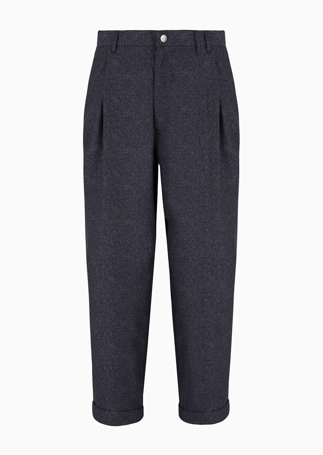 Denim Collection single-pleat trousers in virgin wool, viscose and silk - 1
