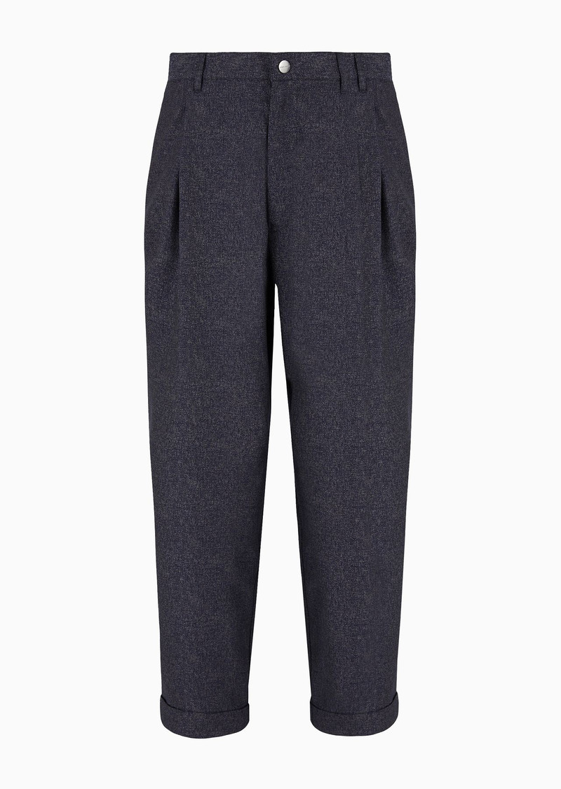 Denim Collection single-pleat trousers in virgin wool, viscose and silk 1