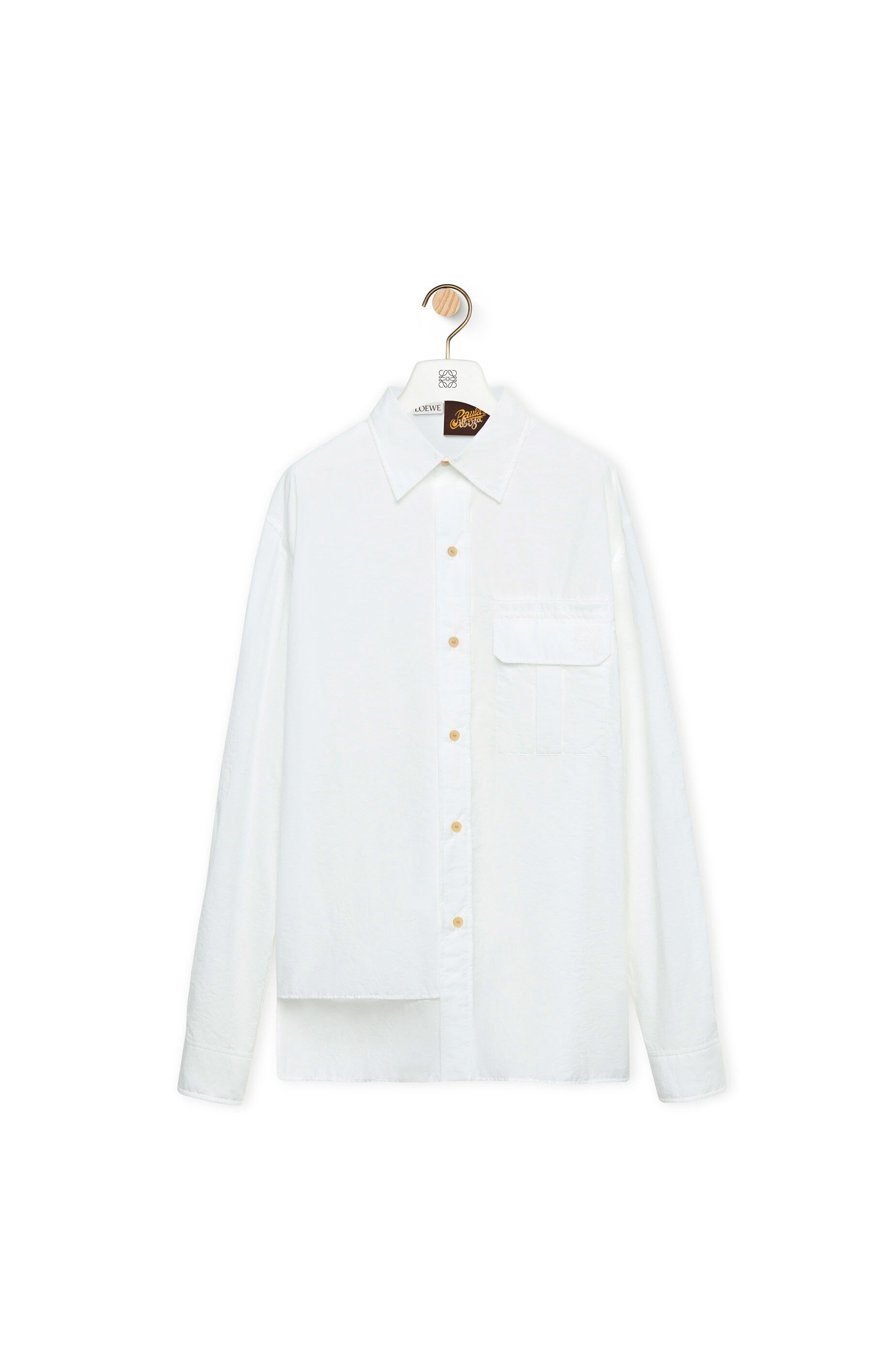 Asymmetric pocket shirt in cotton and polyamide - 1
