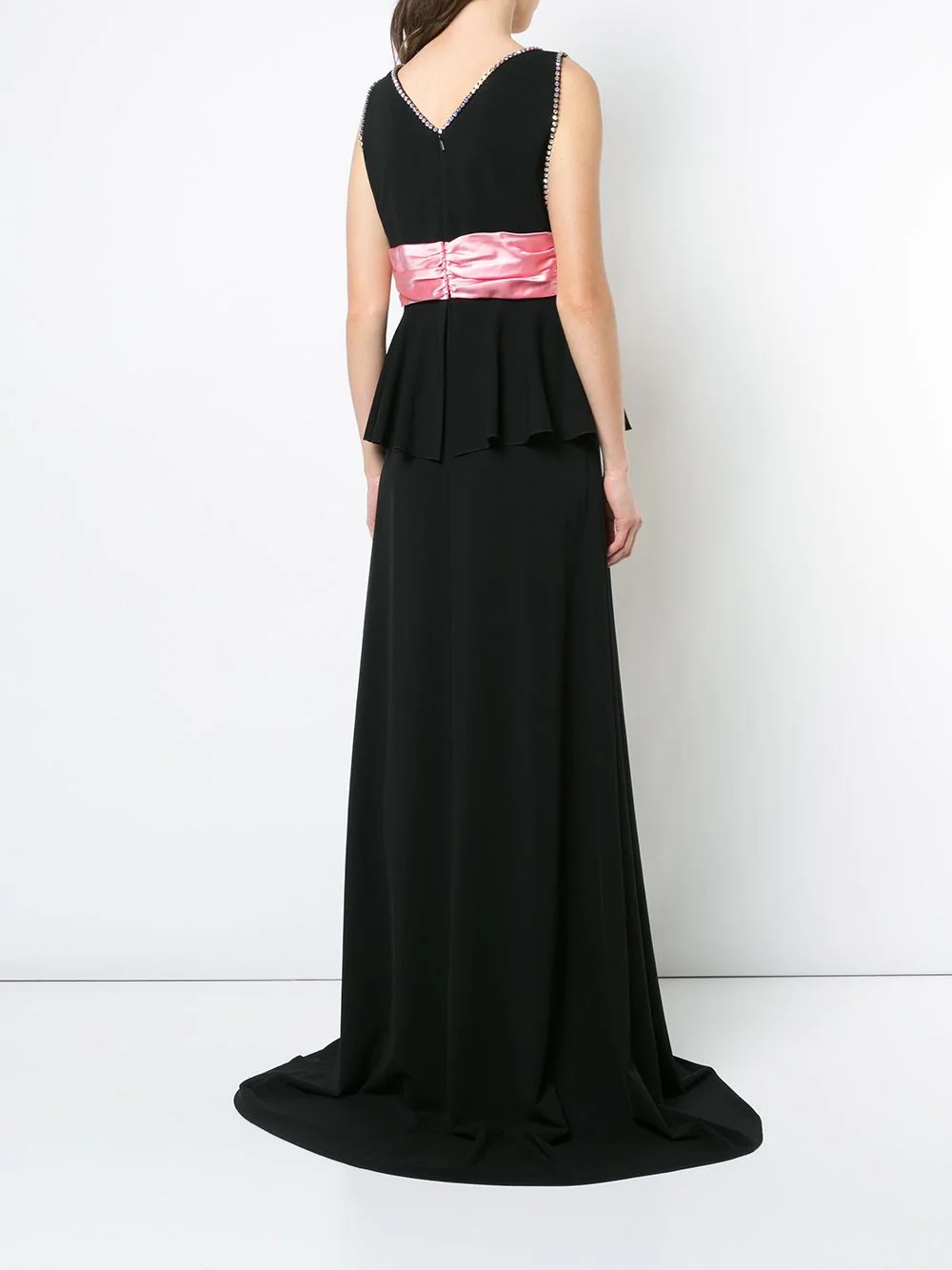 bow detail evening dress - 4