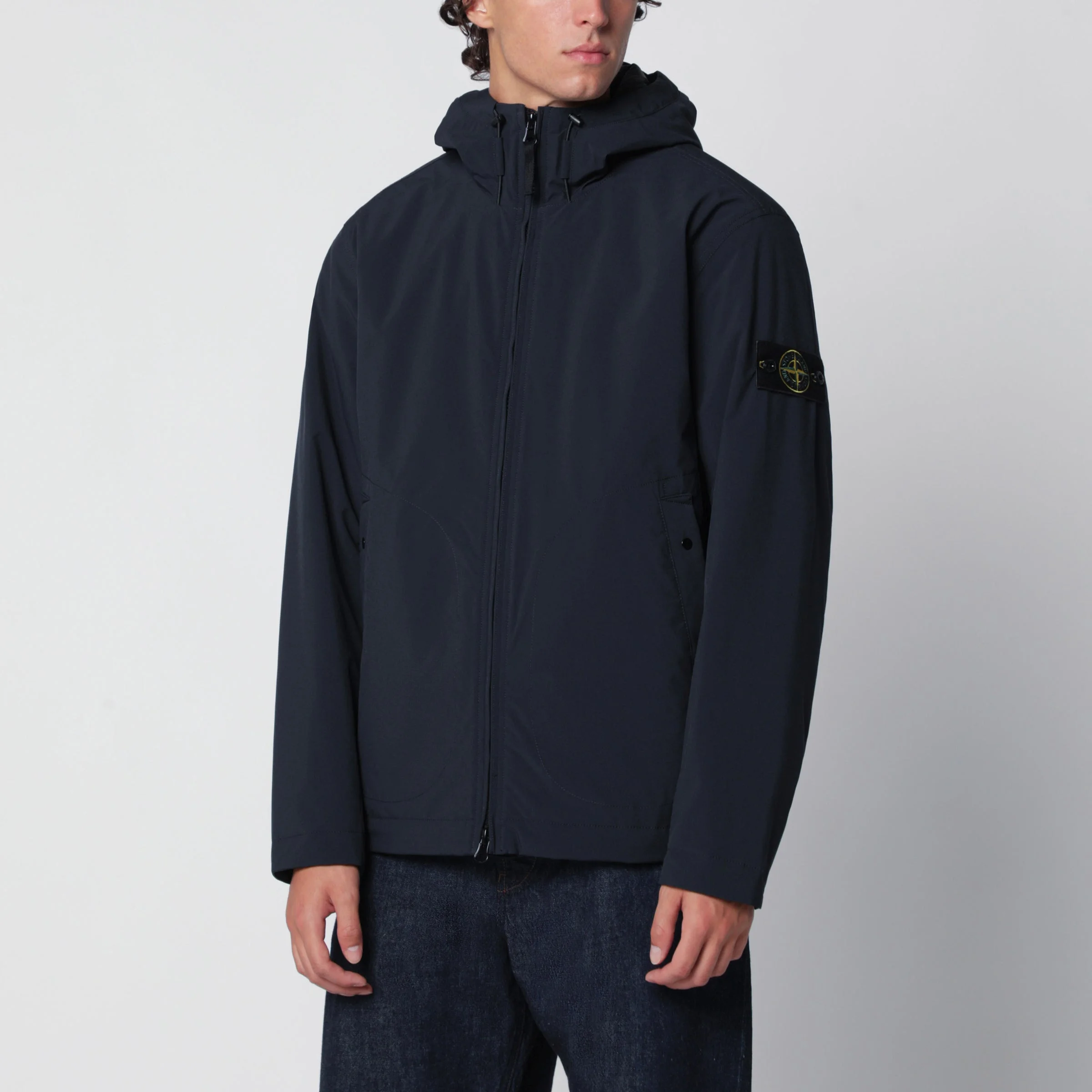 Navy blue hooded jacket - 1
