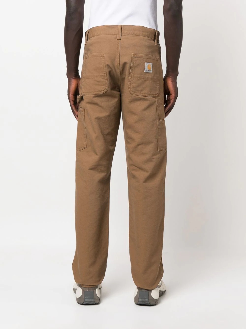 logo-patch straight-leg trousers - 4