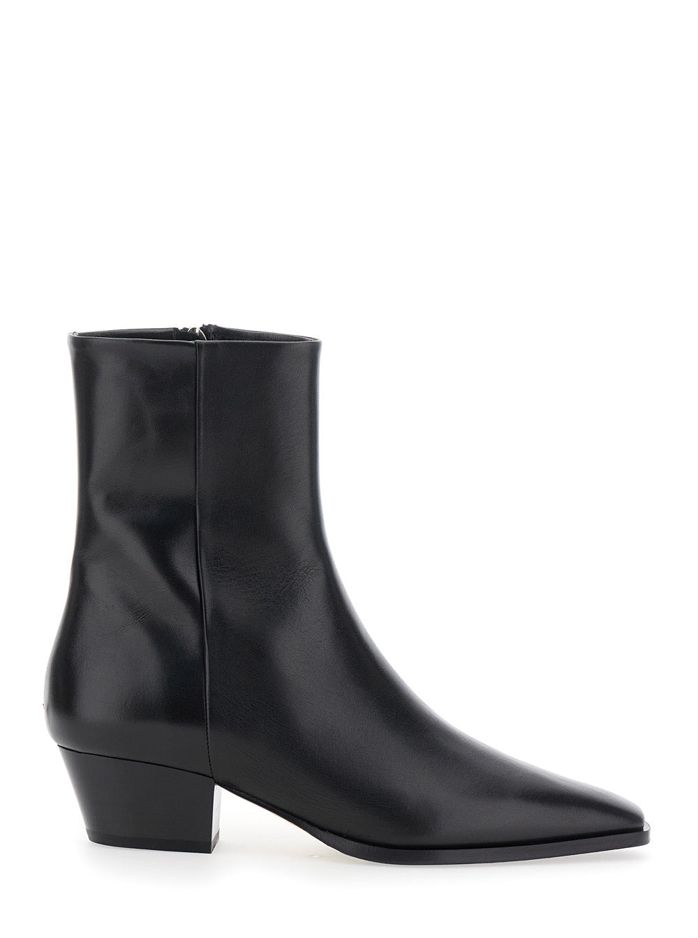 Aeyde Women 'Baba' Black Ankle Boots With Low Block Heel And Side Zip Closure In Leather Woman - 1