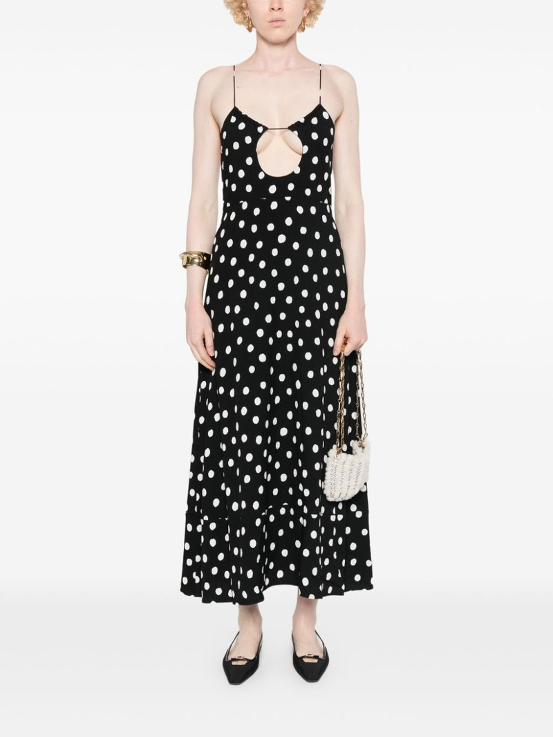 SAINT LAURENT polka-dot cut-out dress outlook