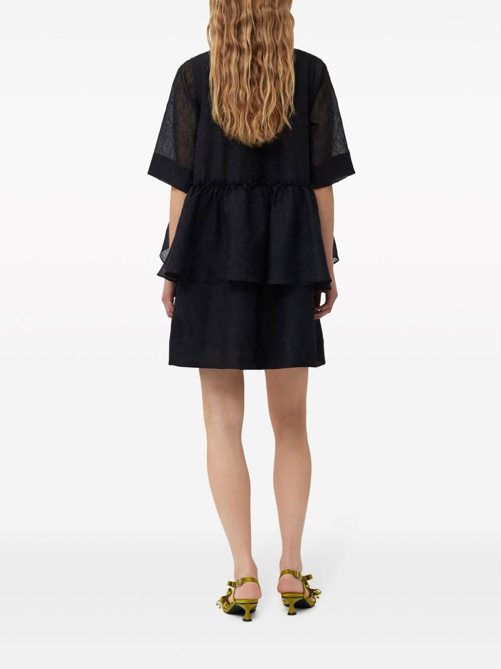 crinkled georgette minidress - 4