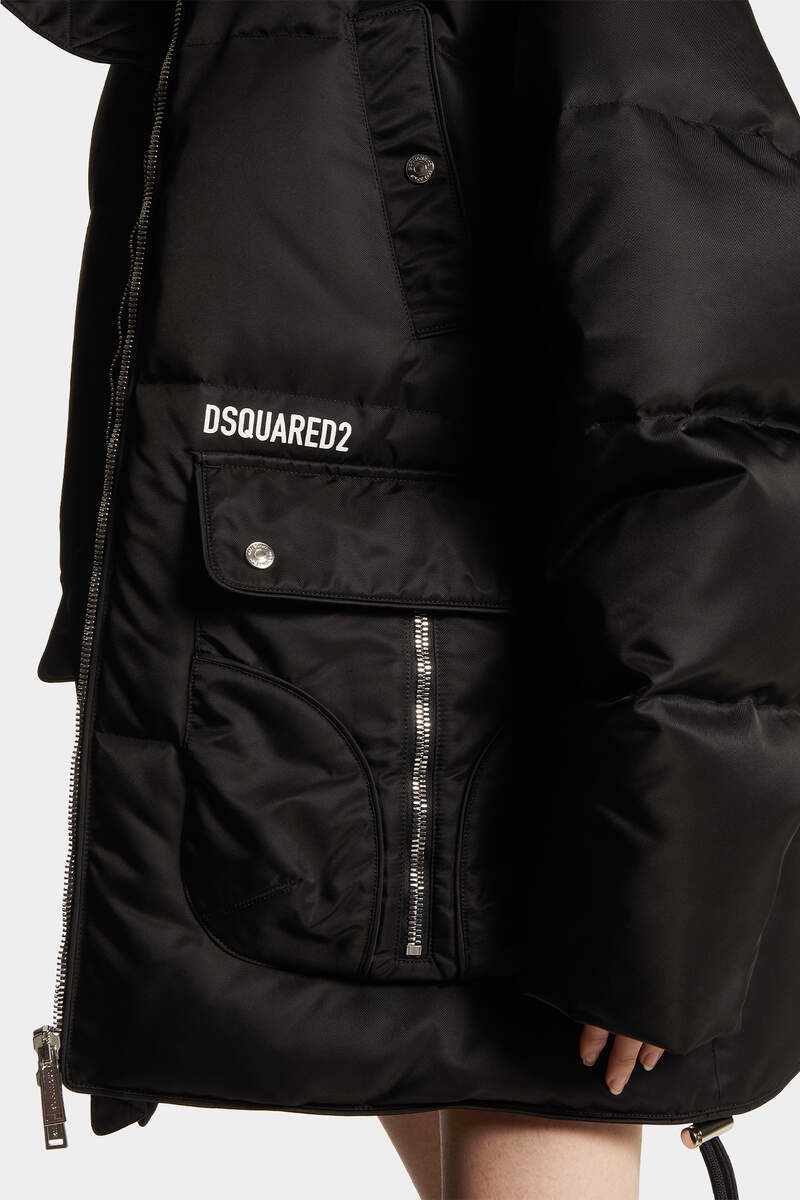 MAXI MULTI-POCKET PARACHUTE PUFF COAT - 5