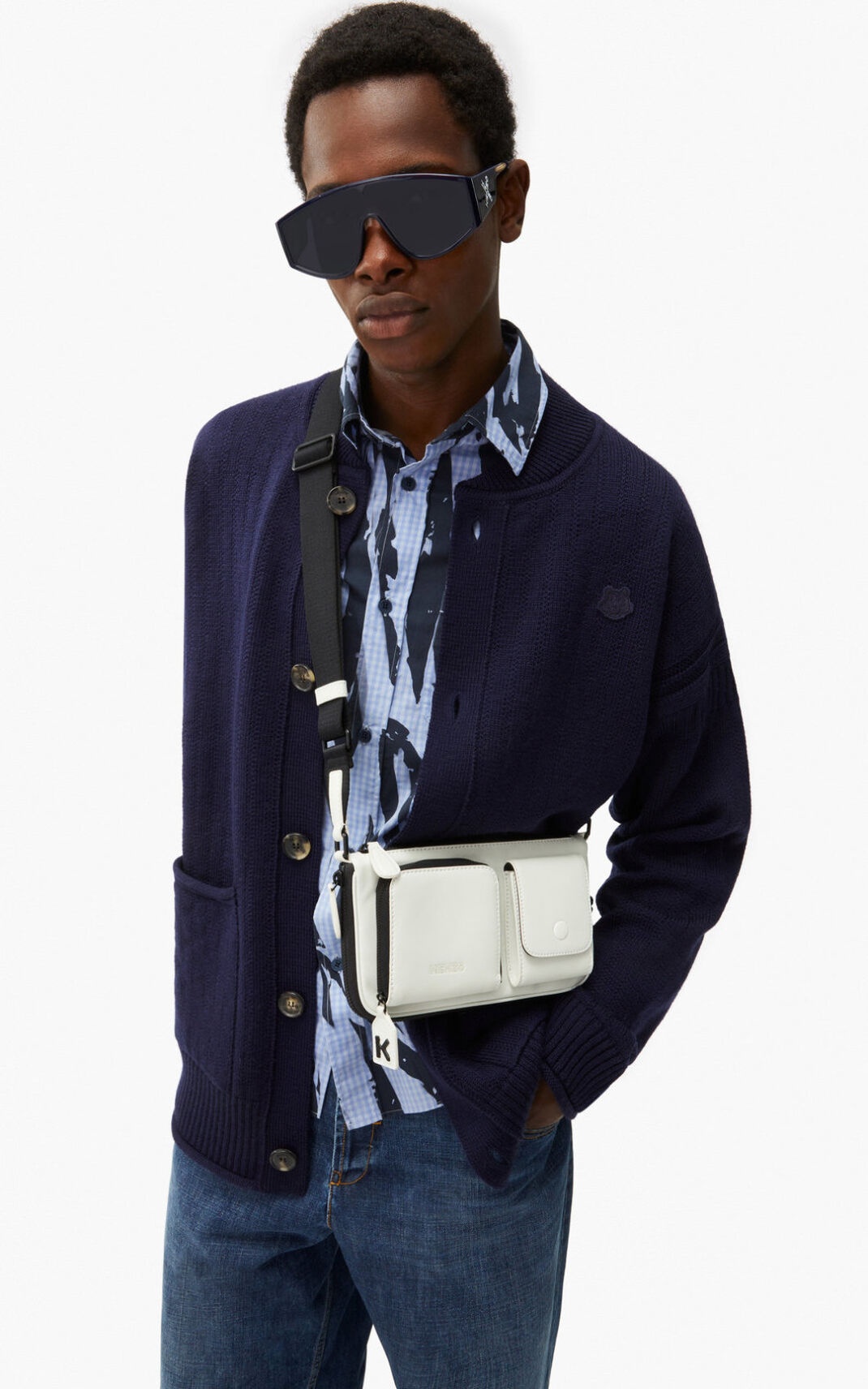 Small KENZO Kompact leather shoulder bag - 1
