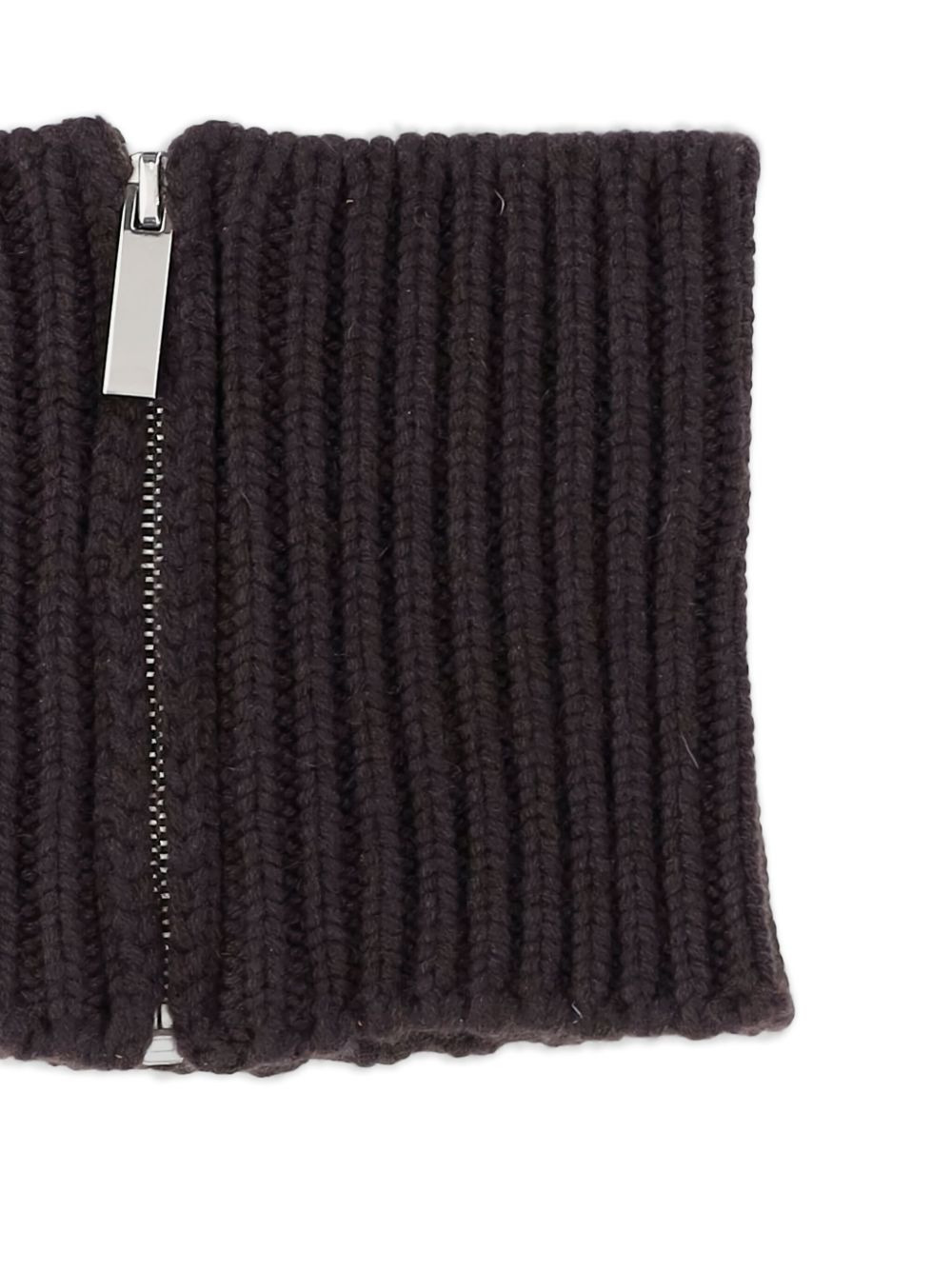 ribbed zip-fastening neck-warmer scarf - 3