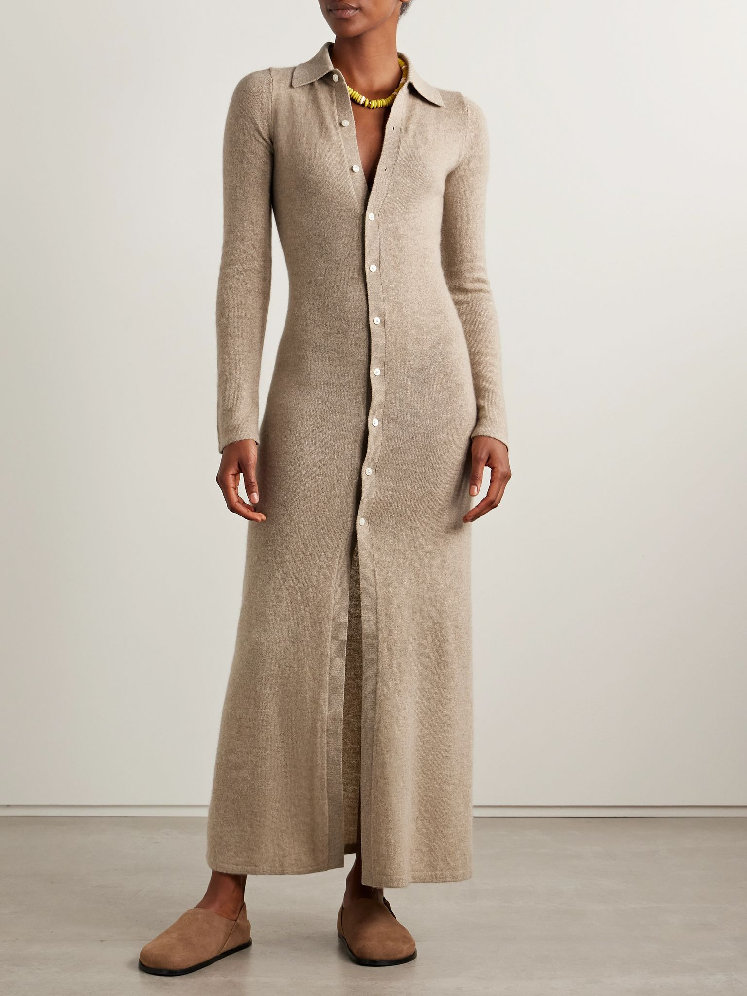 Showtime cashmere midi dress Taupe - 3