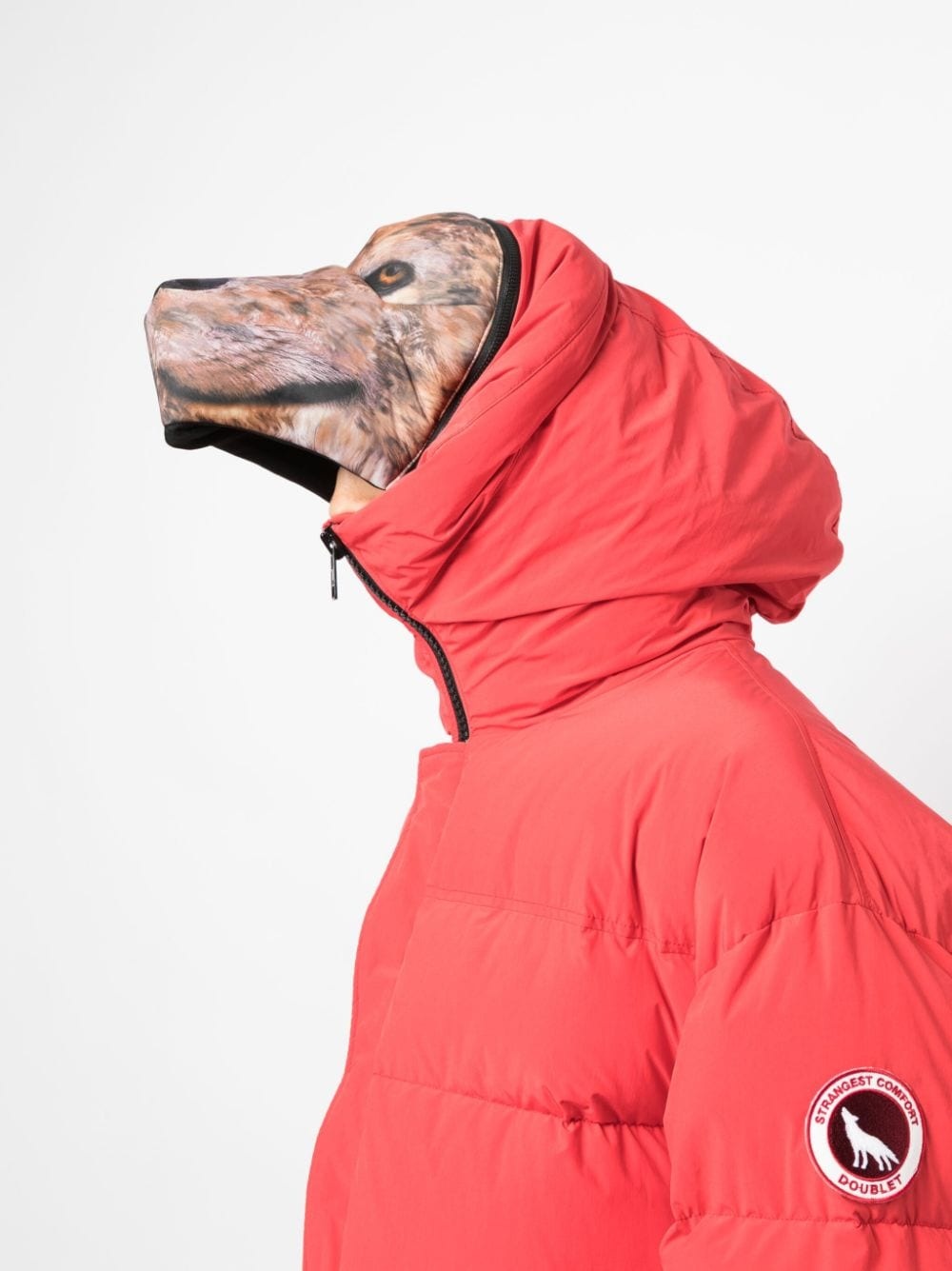 padded animal motif-hoodie jacket - 5