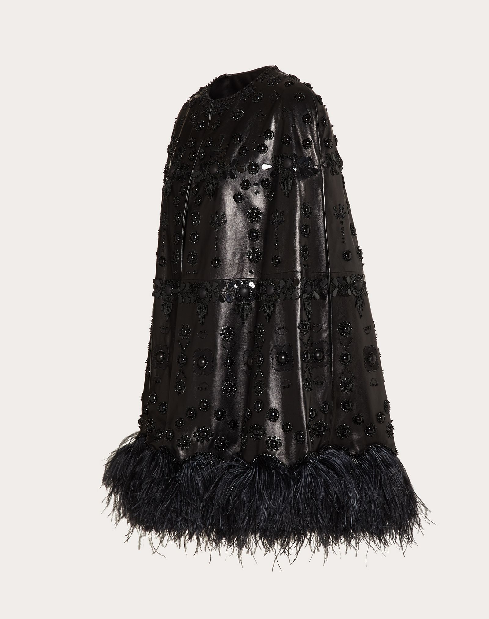 Embroidered Leather Cape - 2