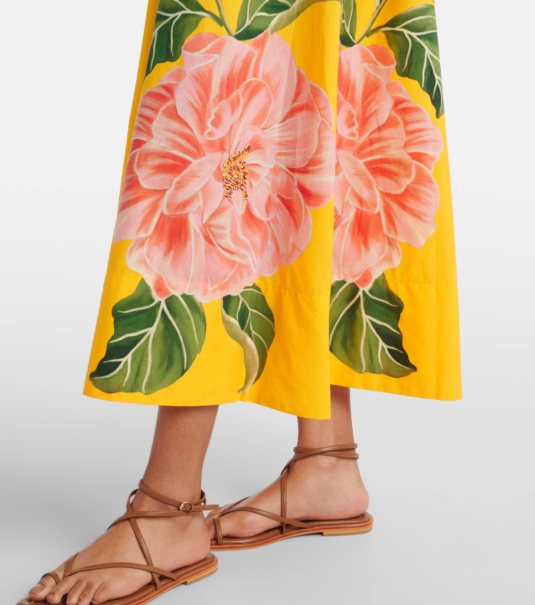 Spring Awakening floral cotton midi skirt - 5