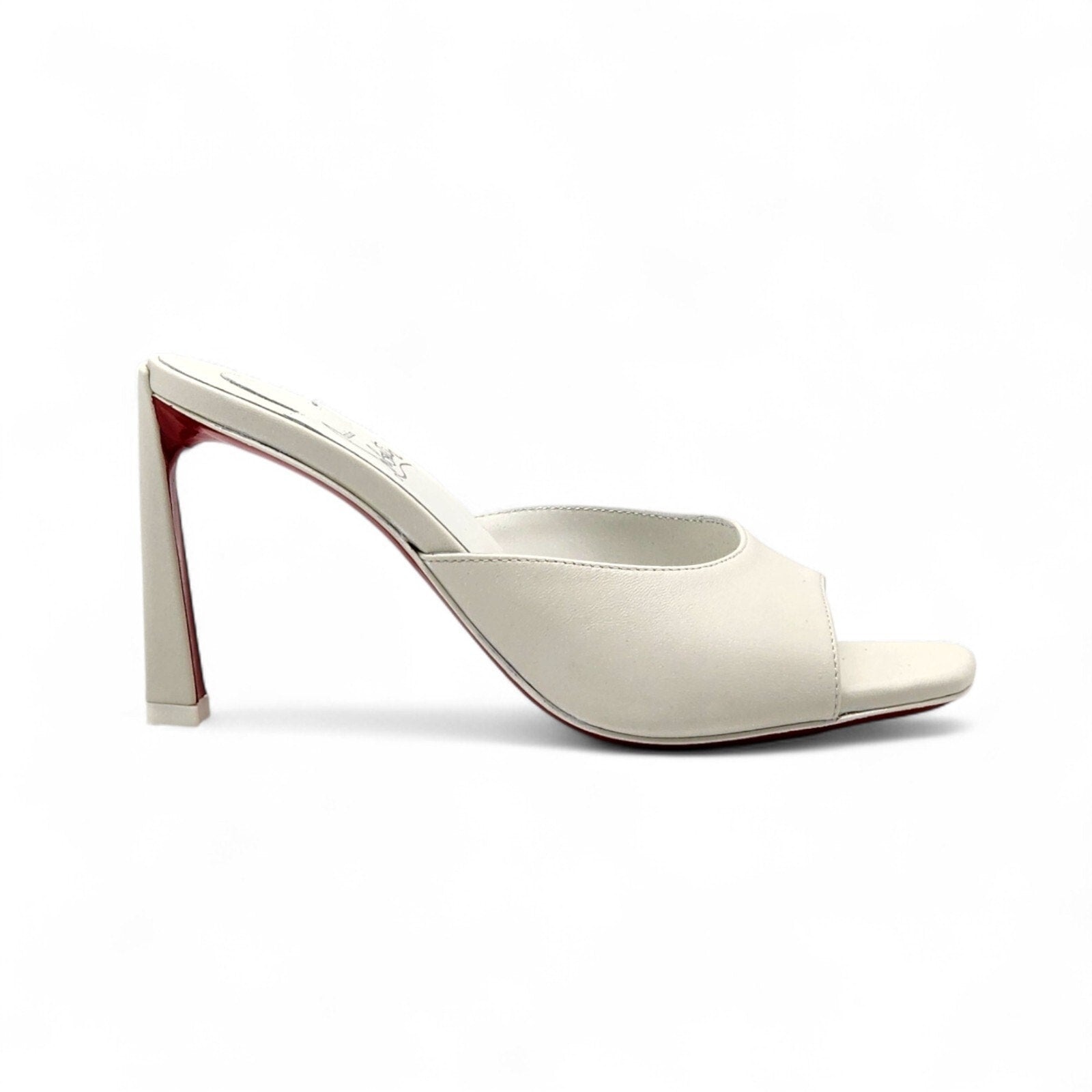 Christian Louboutin Condora 85mm Leather Heeled Sandals Mules White - 2