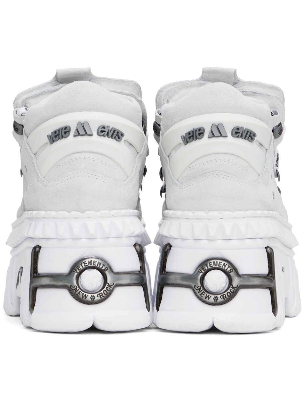 White & Gray New Rock Edition Fire Platform Sneakers - 2