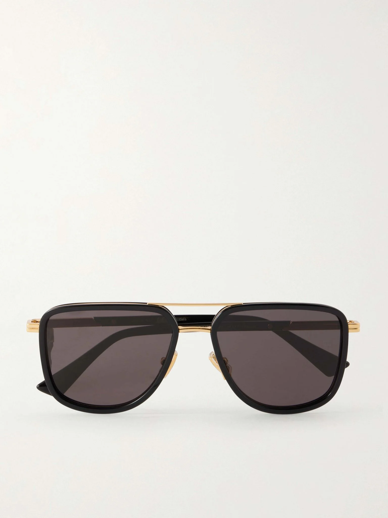 Double-Bridge Aviator-Style Acetate and Gold-Tone Metal Sunglasses Multi - 1