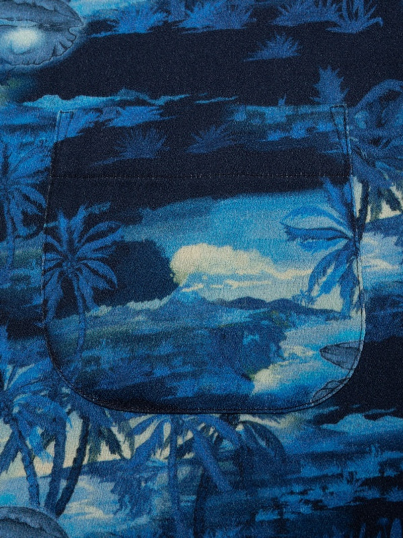 Nudie Jeans Arvid Pearls Hawaii Shirt Blueberry outlook