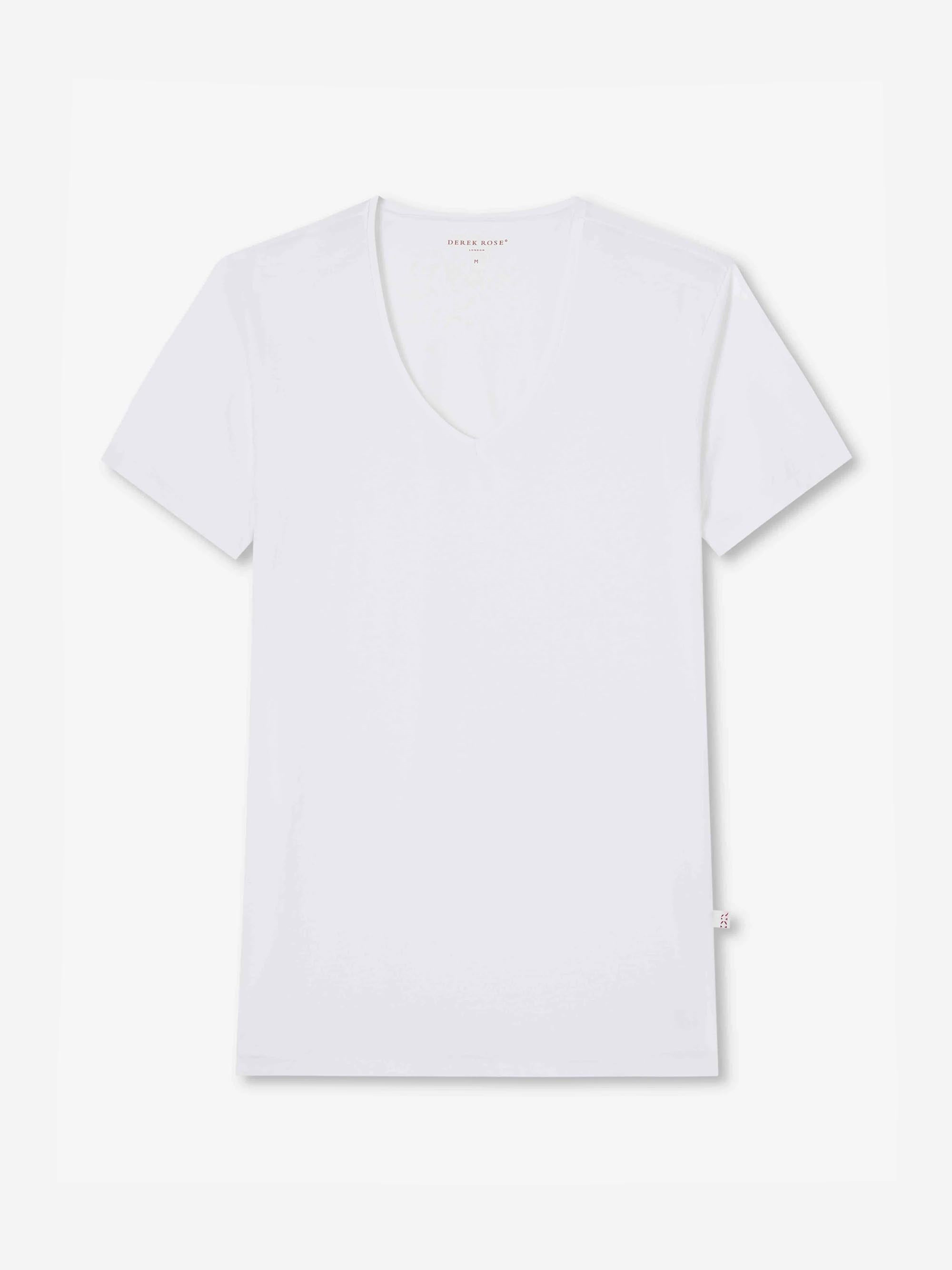 Men's Underwear V-Neck T-Shirt Jack Pima Cotton Stretch White - 2