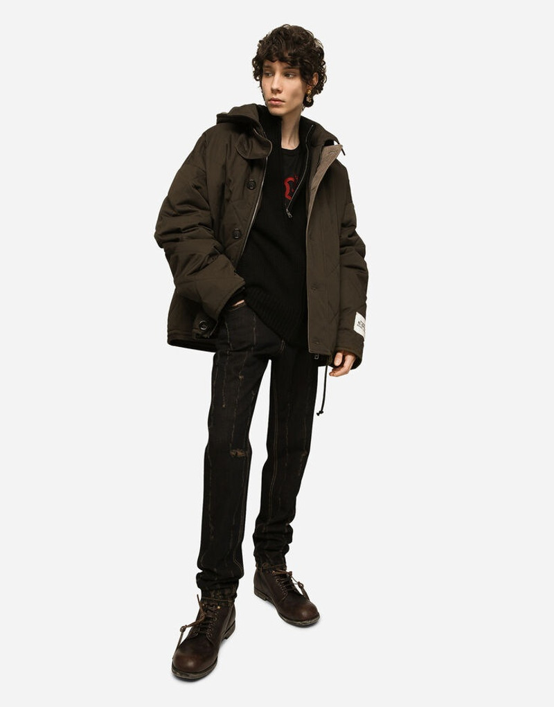 Quilted cotton jacket with hood 5