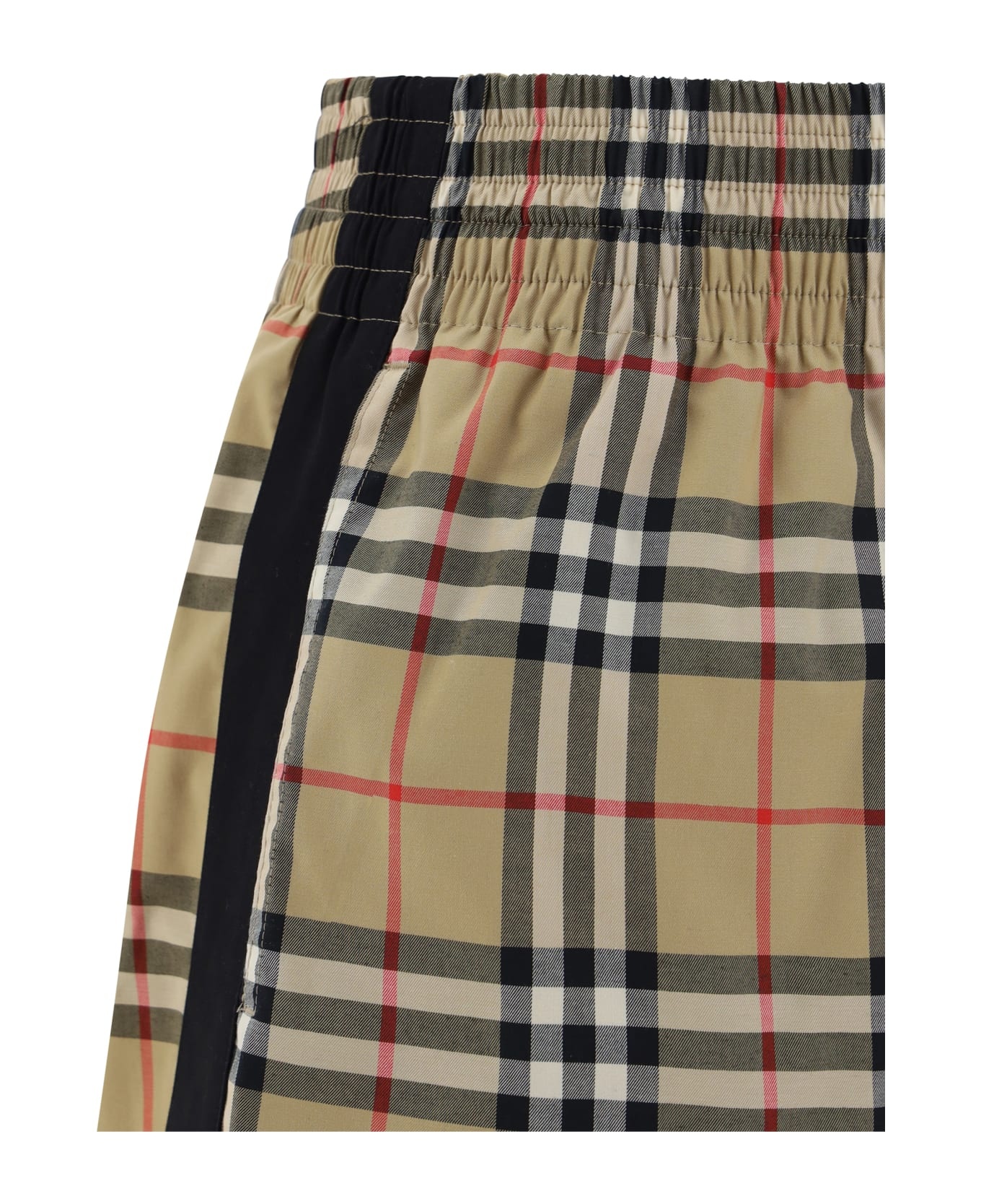 Beige Vintage Check Cotton Bermuda Shorts - 3