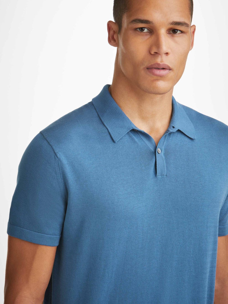 Men's Polo Shirt Jacob Sea Island Cotton Blue - 7