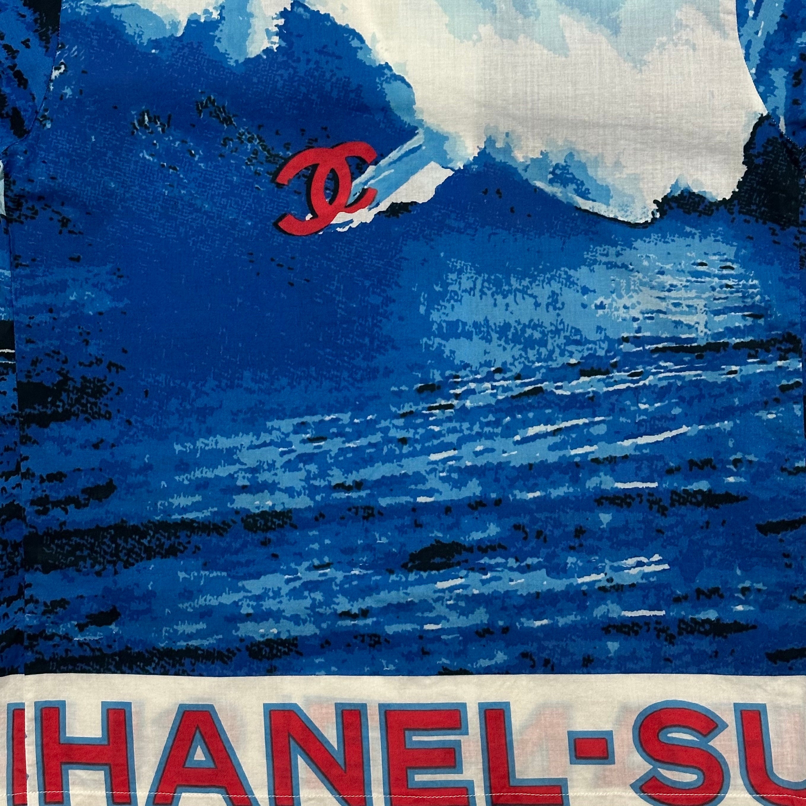 CHANEL Spring Summer 2002 Surf Logo Print Aloha Shirt - 4