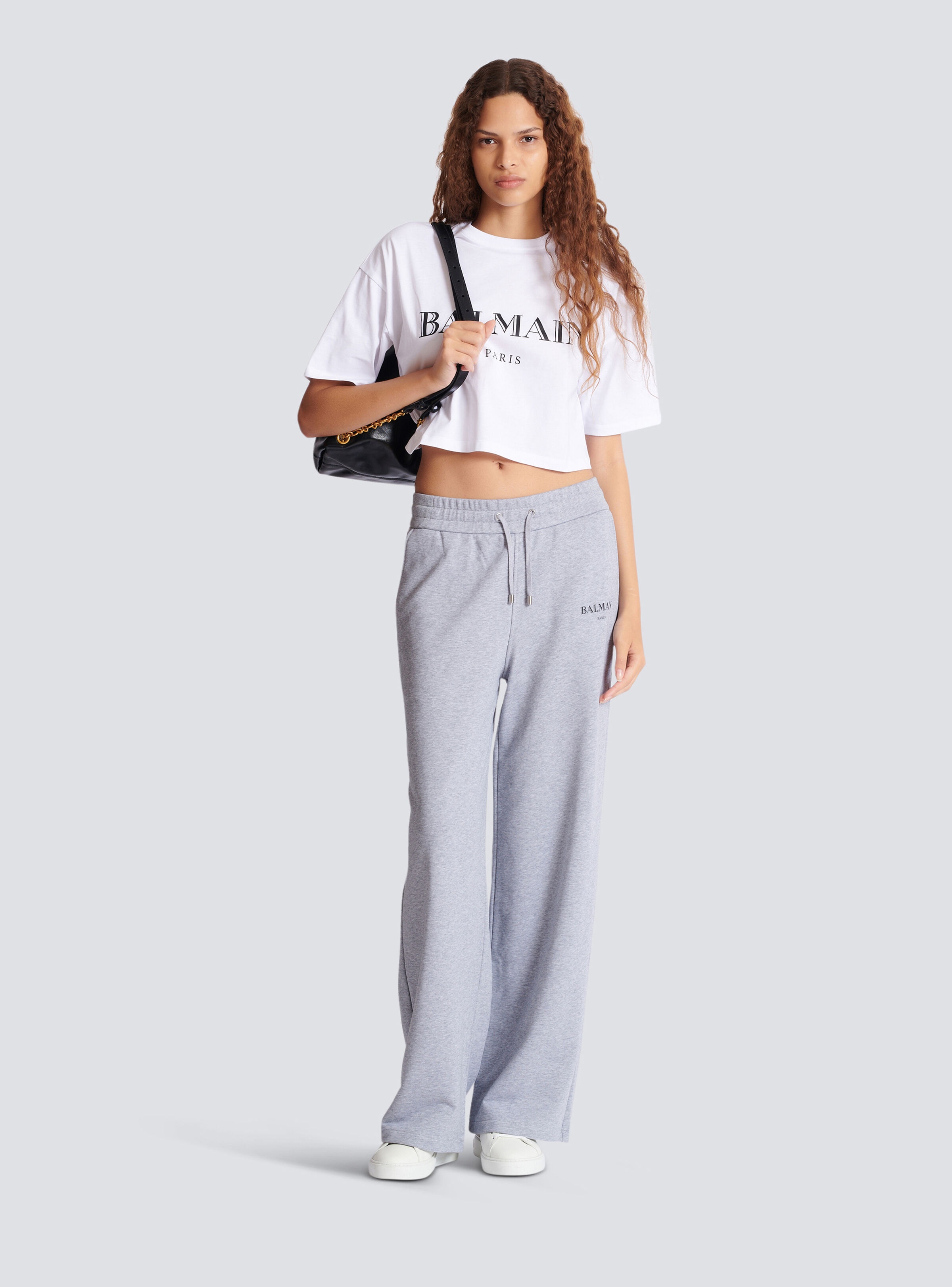 Boxy cropped T-shirt with Balmain print - 2