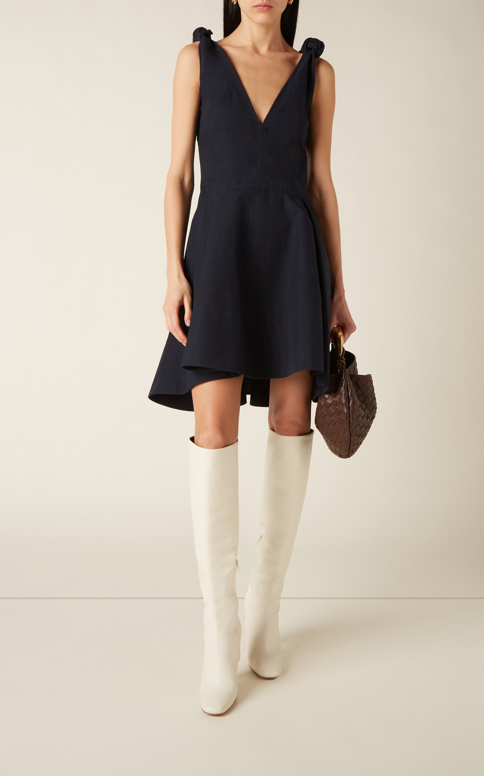 Cotton Mini Circle Dress navy - 3