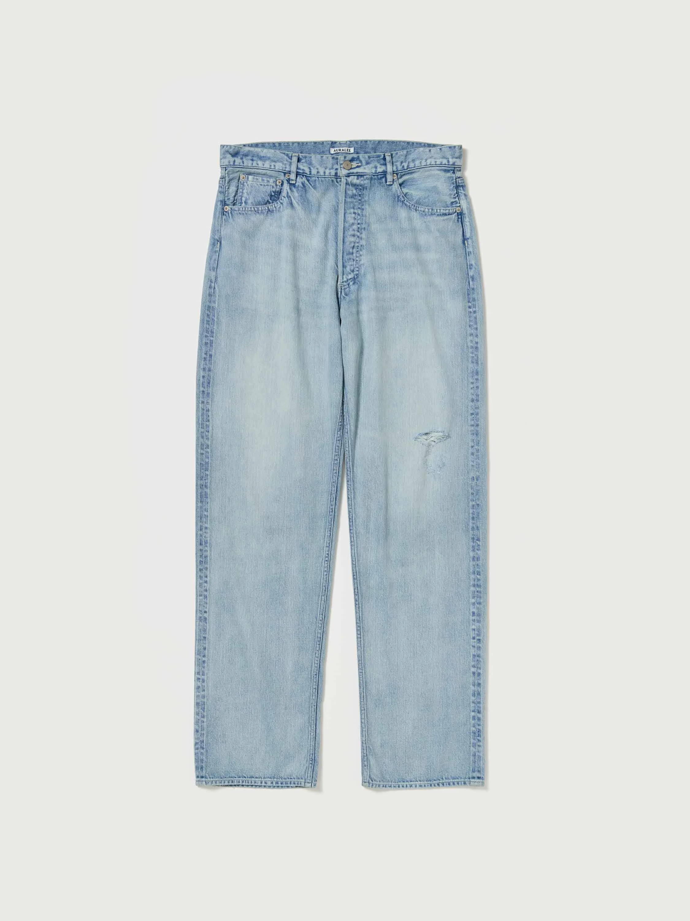 FADED SELVEDGE LIGHT DENIM WIDE PANTS - 1