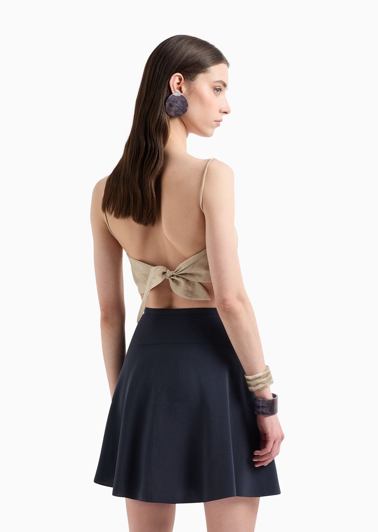 Flowing skirt in washed matte modal - 3