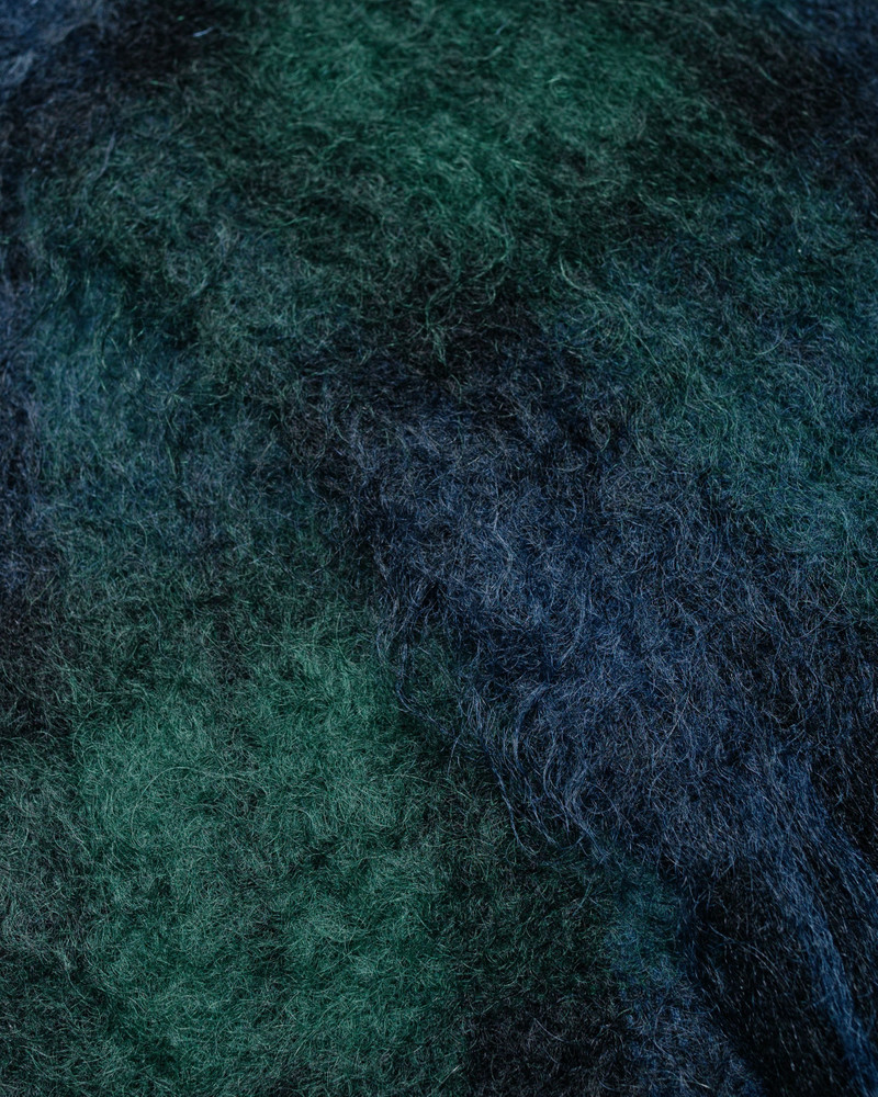The Real McCoys MA24107 Plaid Pattern Mohair Scarf Navy/Green outlook