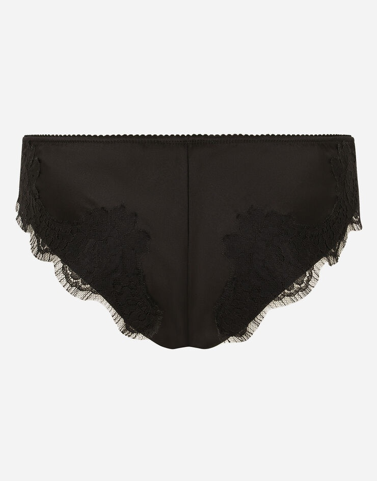 Satin briefs with lace detailing - 2