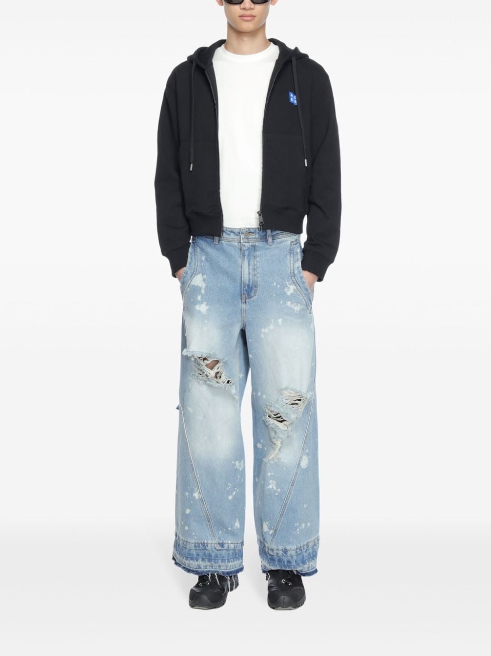 logo-appliqué cotton hoodie - 2