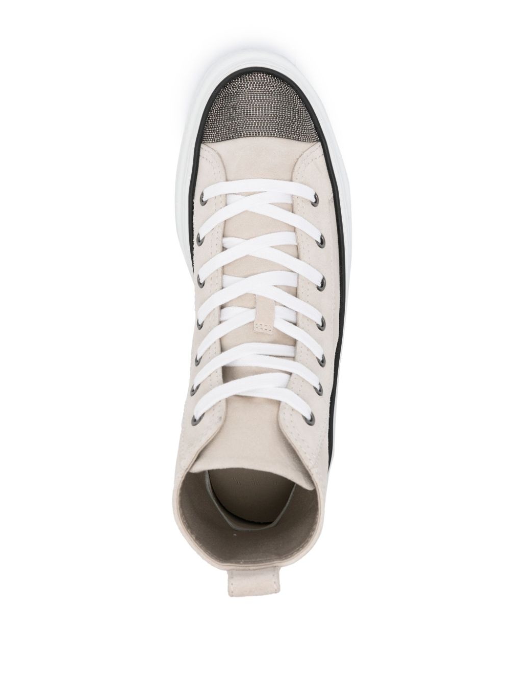 Monili-embellished high-top sneakers - 4
