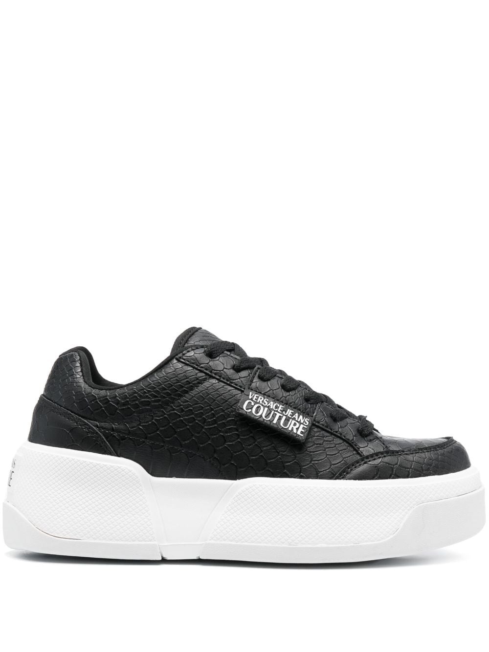 logo-patch round-toe sneakers - 1