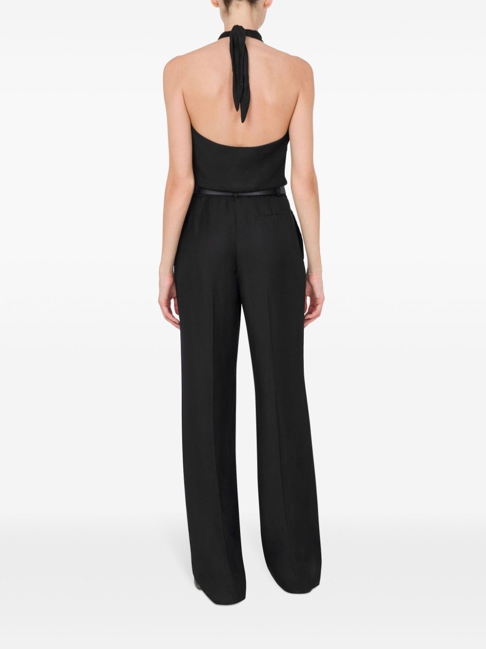 belted halterneck jumpsuit - 3