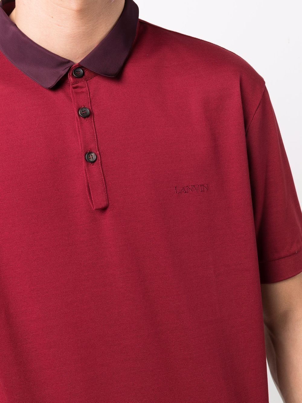 contrasting-collar polo shirt - 5