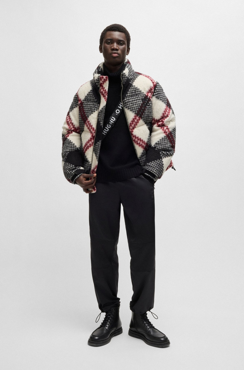 HUGO SLIM-FIT PUFFER JACKET WITH CHECK PATTERN outlook