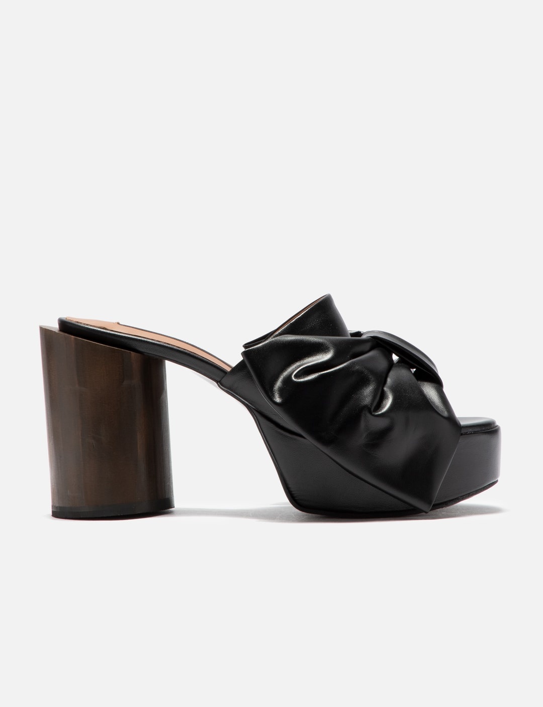 BLACK RIBBON PLATFORM SANDALS - 1