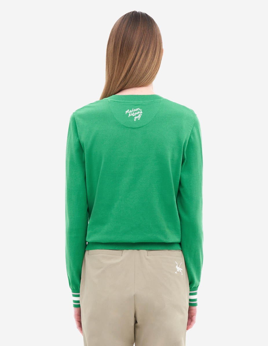 Women Crest Logo Round Neck Cardigan - 4