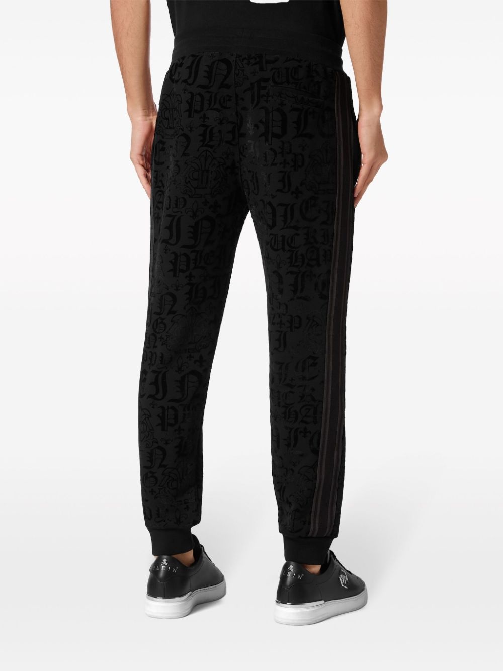 gothic-print drawstring-waist track pants - 4