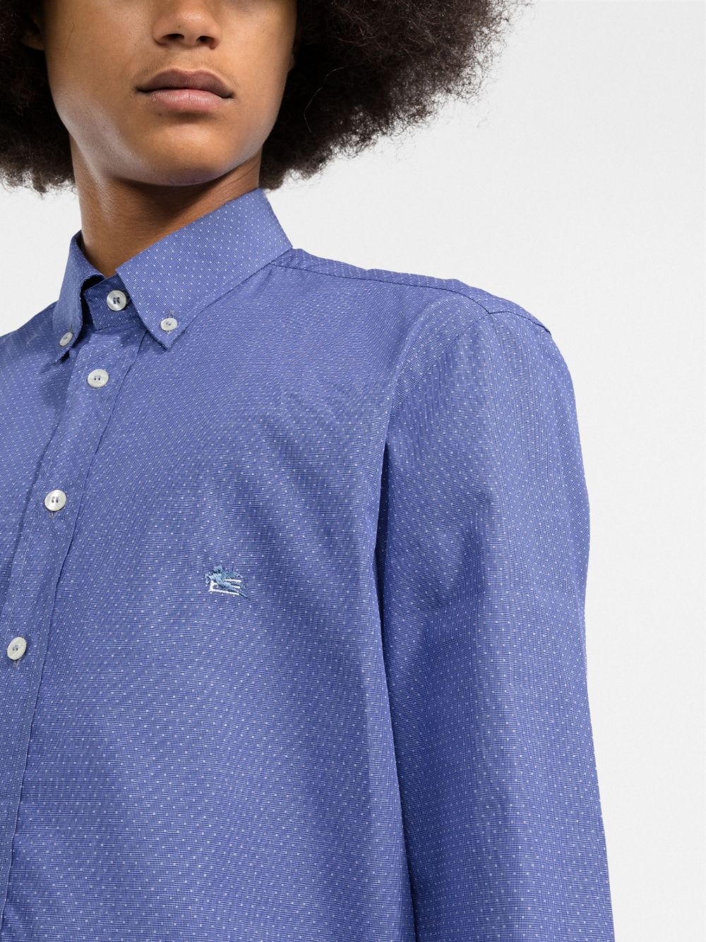 button-down embroidered-logo shirt - 5