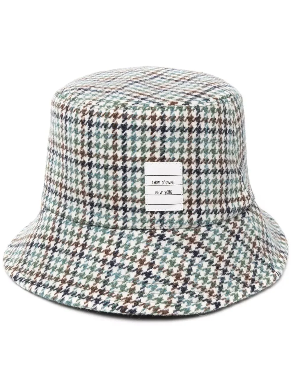 houndstooth name tag appliqué bucket hat - 1