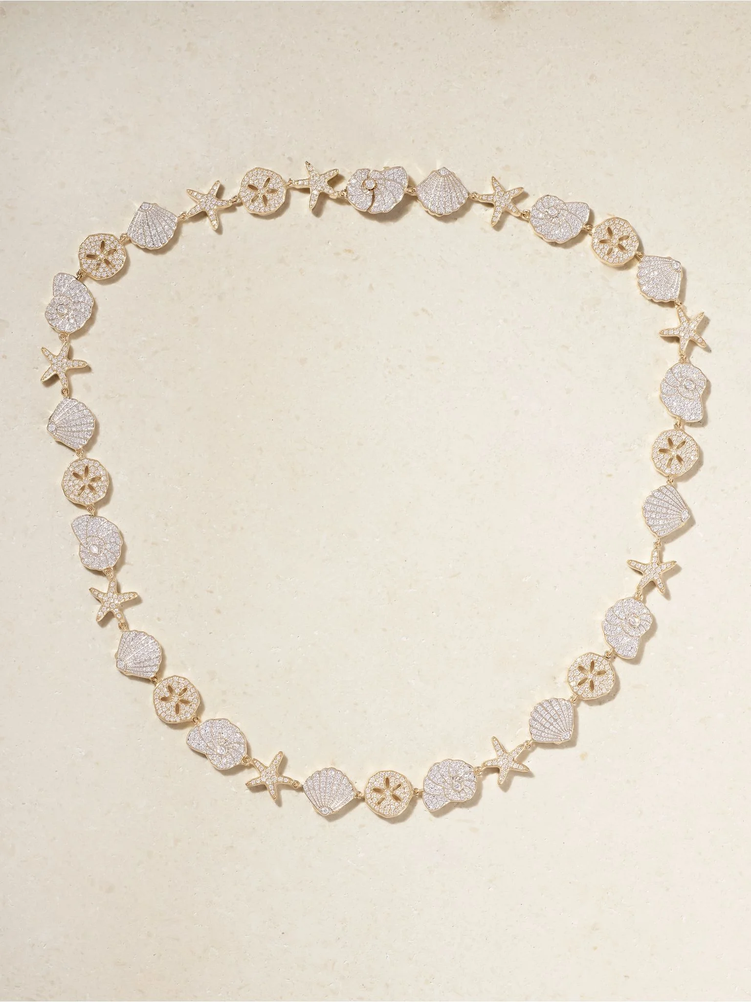 Sea Life 18-karat yellow and white gold diamond necklace Gold - 1