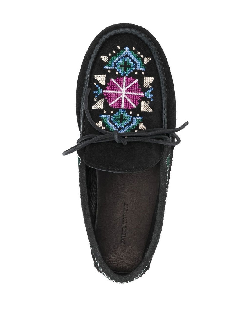 embroidered 스웨드 loafers 4