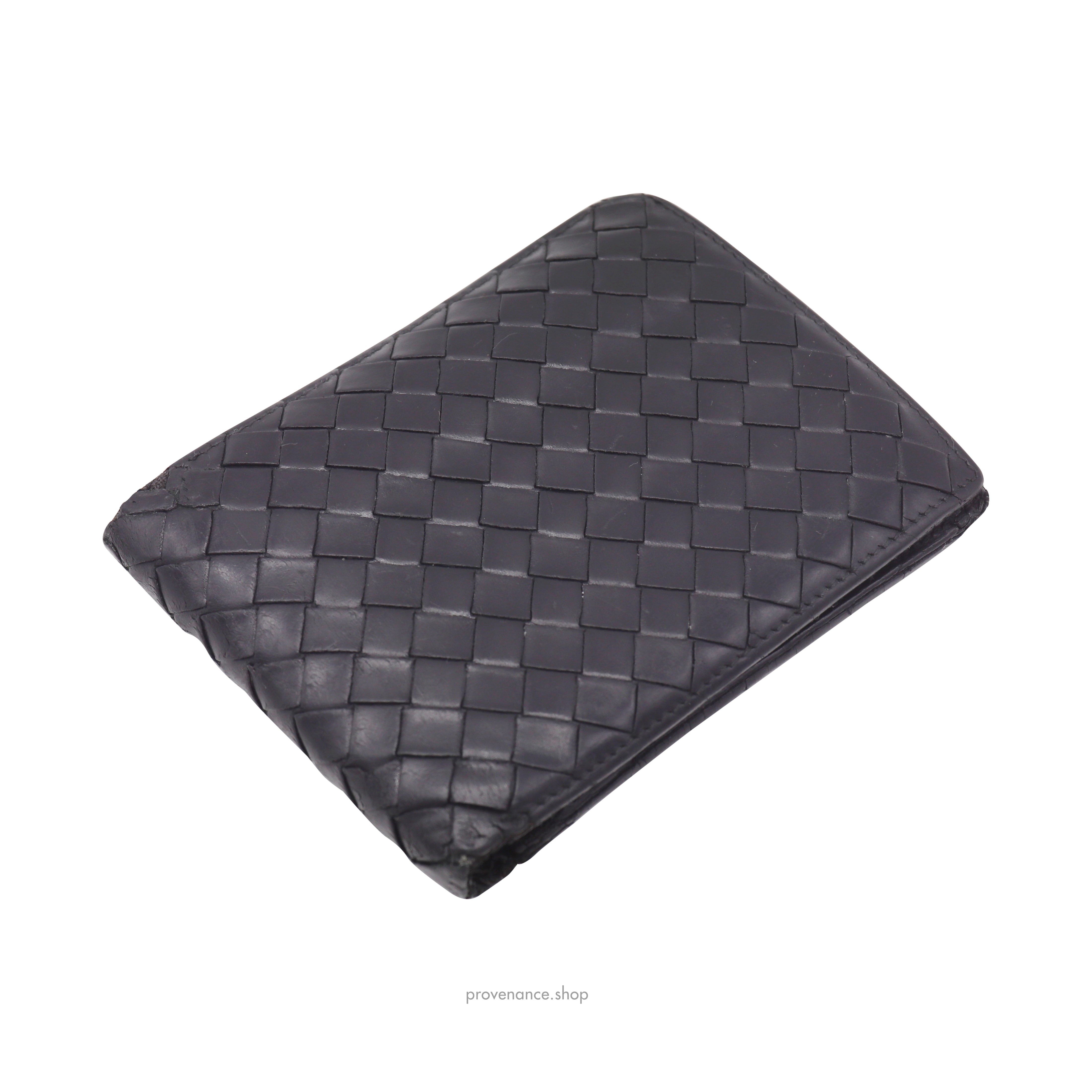 Bottega Veneta Bifold Wallet - Black Intrecciato Leather - 3