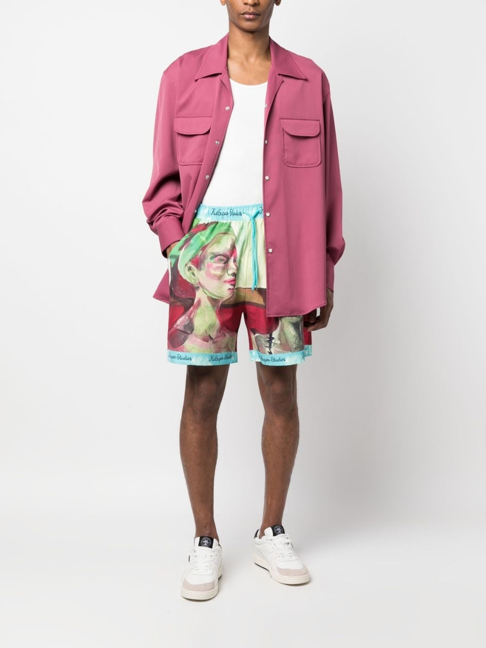 illustration-print Bermuda shorts - 2
