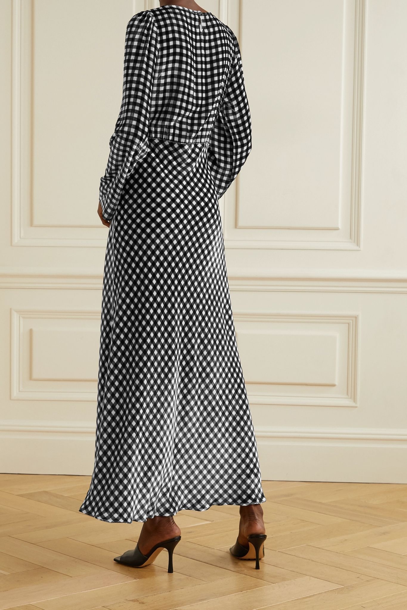 Jane gingham velvet maxi dress - 3