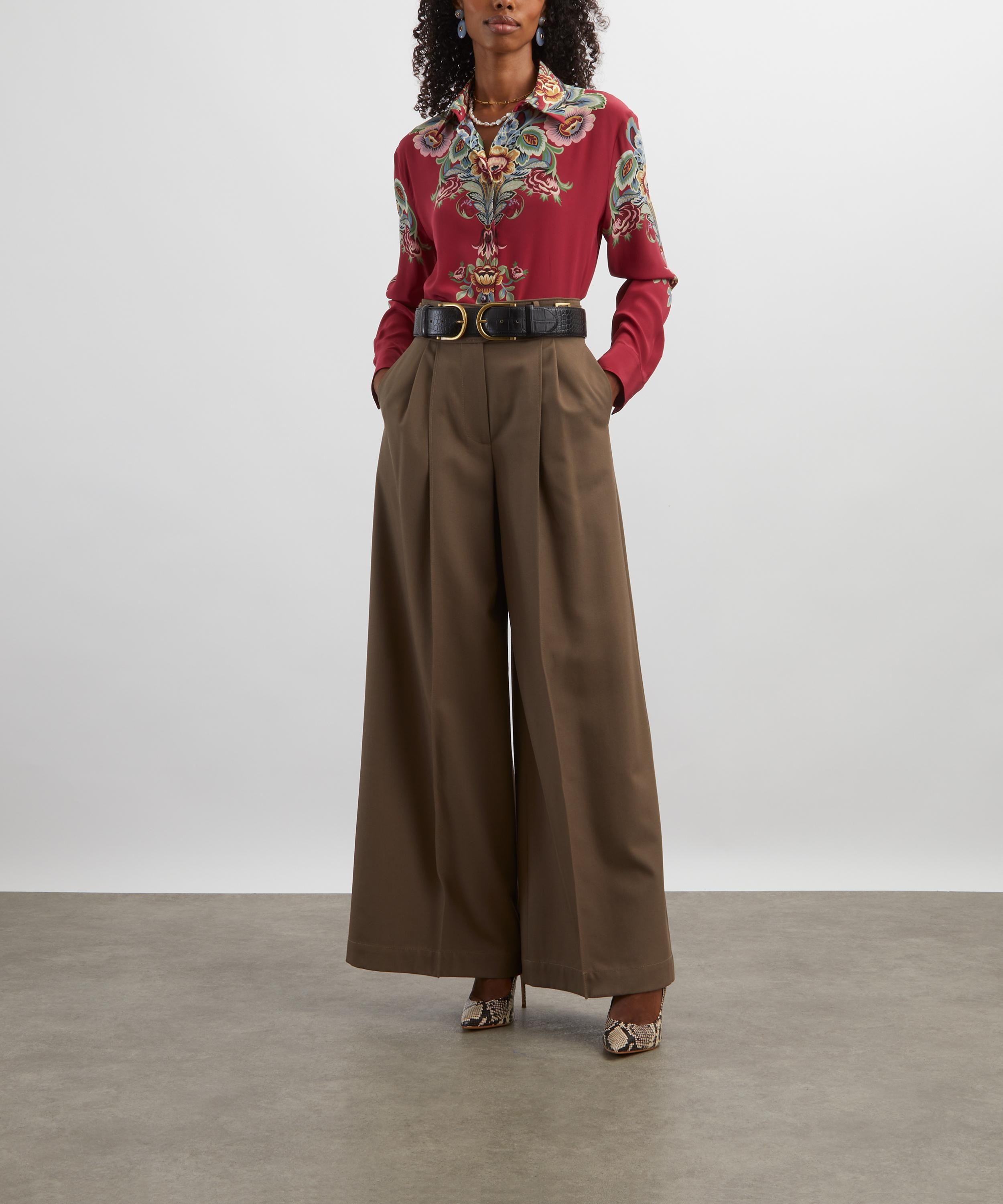 Placed Floral Silk Shirt - 2