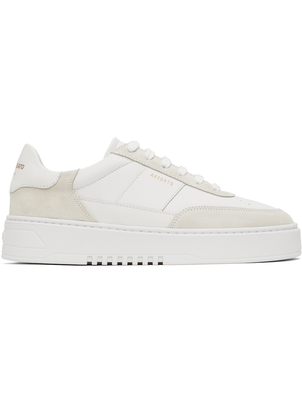 White & Beige Orbit Vintage Sneakers - 1