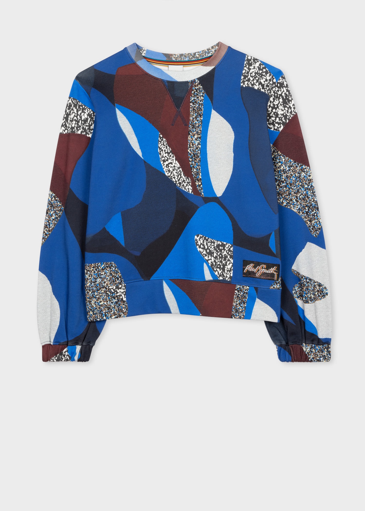 Blue 'Botanical Collage' Crew-Neck Sweatshirt - 1